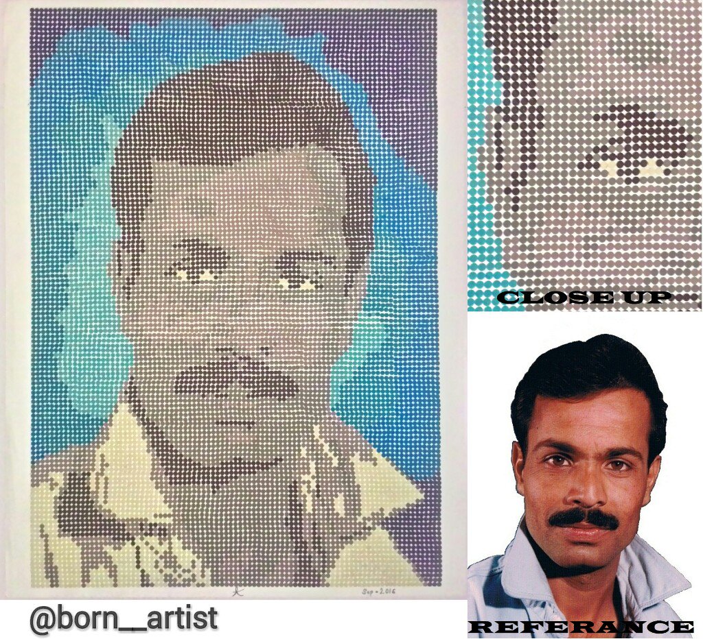 born__artist's tweet photo. Thousands of bindis in a interesting way.
#born__artist #bindi #bindiart #pixelart #art #artoftheday #dots #dotedart #pointilism #father https://t.co/aUqWkACFdy