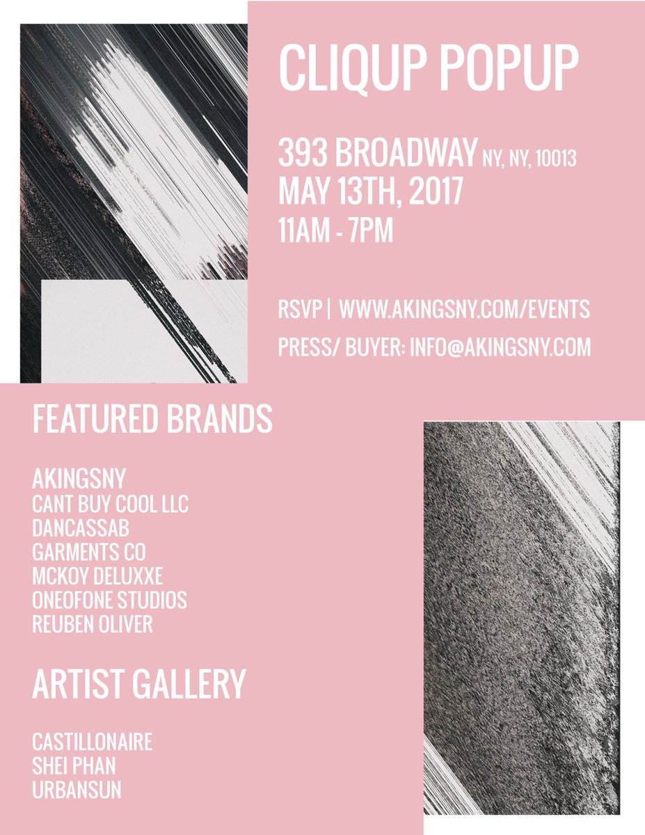 AKINGSNY's tweet photo. Cash us in soho #CLIQUP
MAY 13th 11AM-7PM
https://t.co/FceCmTRCFG https://t.co/X1mkMit2x1
