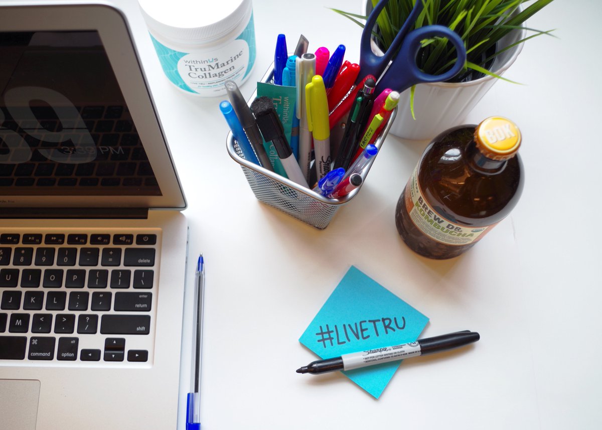 withinusnatural's tweet photo. Office vibes ✨ Always with one of our favourites @brewdrkombucha 💜💜 #livetru https://t.co/B63ILnPg7R