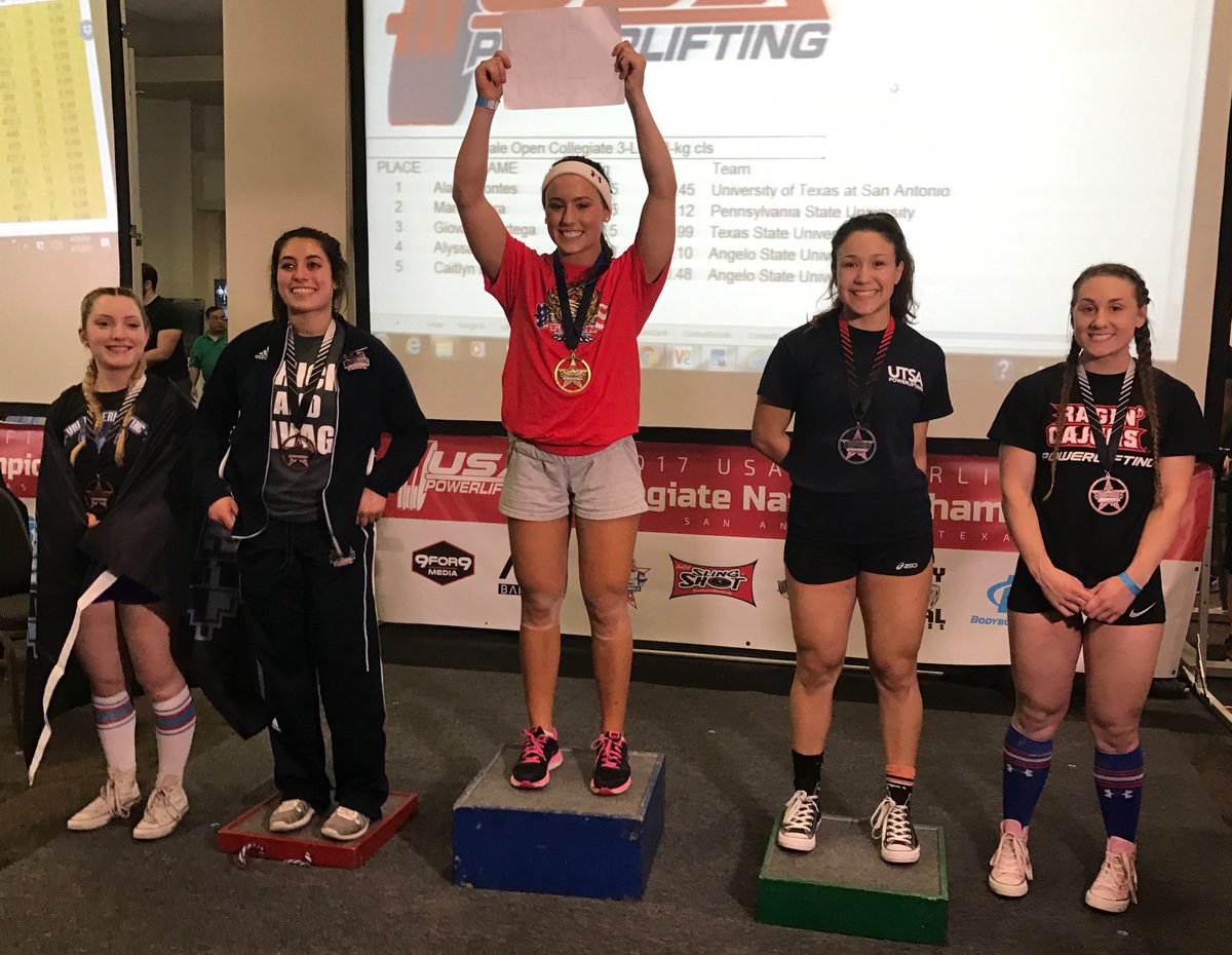 PureFitnessWI's tweet photo. HUGE weekend at USA Powerlifting Collegiate Nationals. Freshman 57 kg lifter, 2x world champion, Lauren Lent reings again w/ a 500 kg total! https://t.co/qed4sJHhbZ