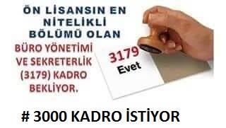 #CumhurbaskanıTGRTde 
68 Bin mezun var.Büro Yönetimi ve Sekreterlik kadro bekliyor
#BüroYönetimiHazirandaYüzüGülsün.