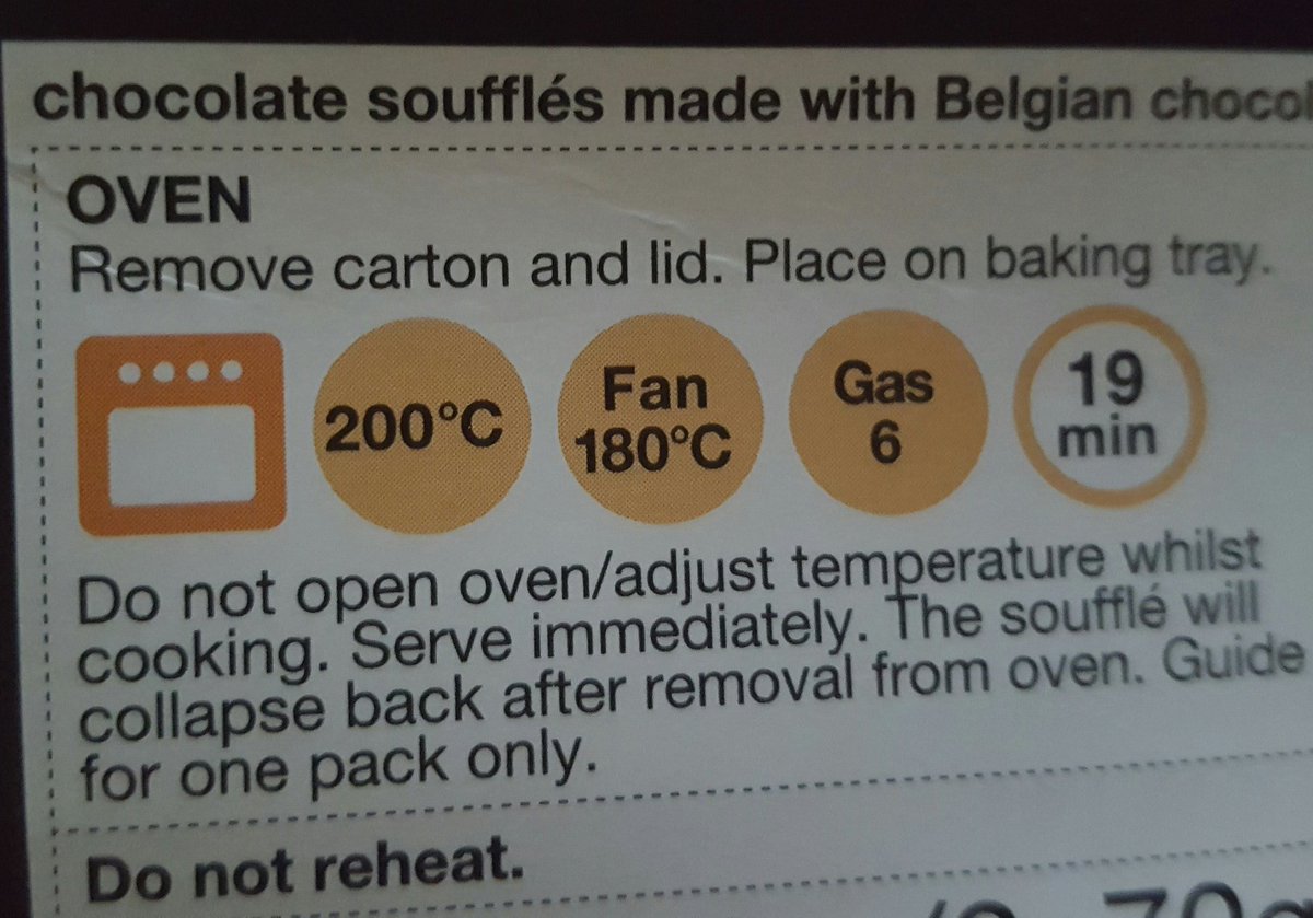 Laurapickford's tweet photo. @marksandspencer how do I get the soufflés that are on the baking tray to the oven if I am not allowed to open it? Very hungry.... HELP! https://t.co/l0t9bvPhBo