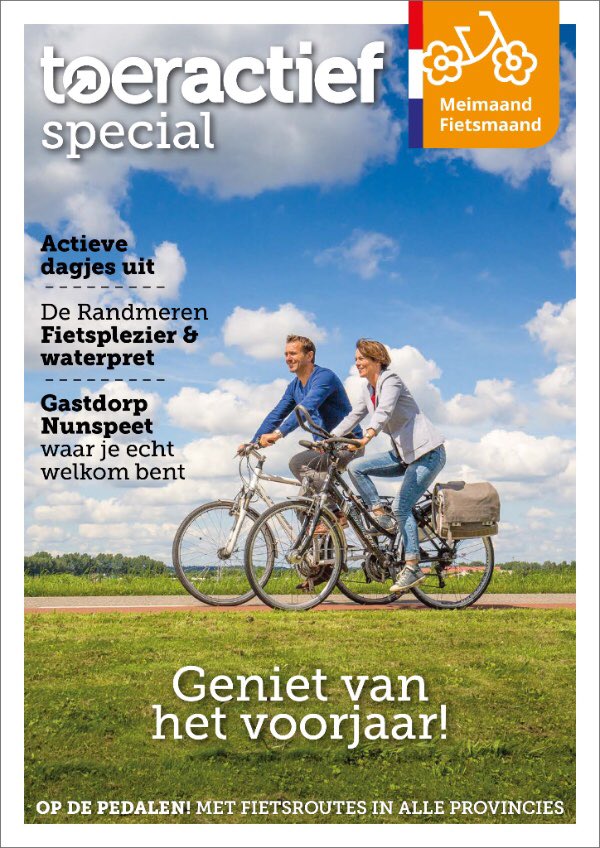 Op zoek naar leuke fietsinspiratie en routes? Tot 6 mei vind je in de winkel de Toeractief met onze Meimaand Fietsmaand special vol routes.