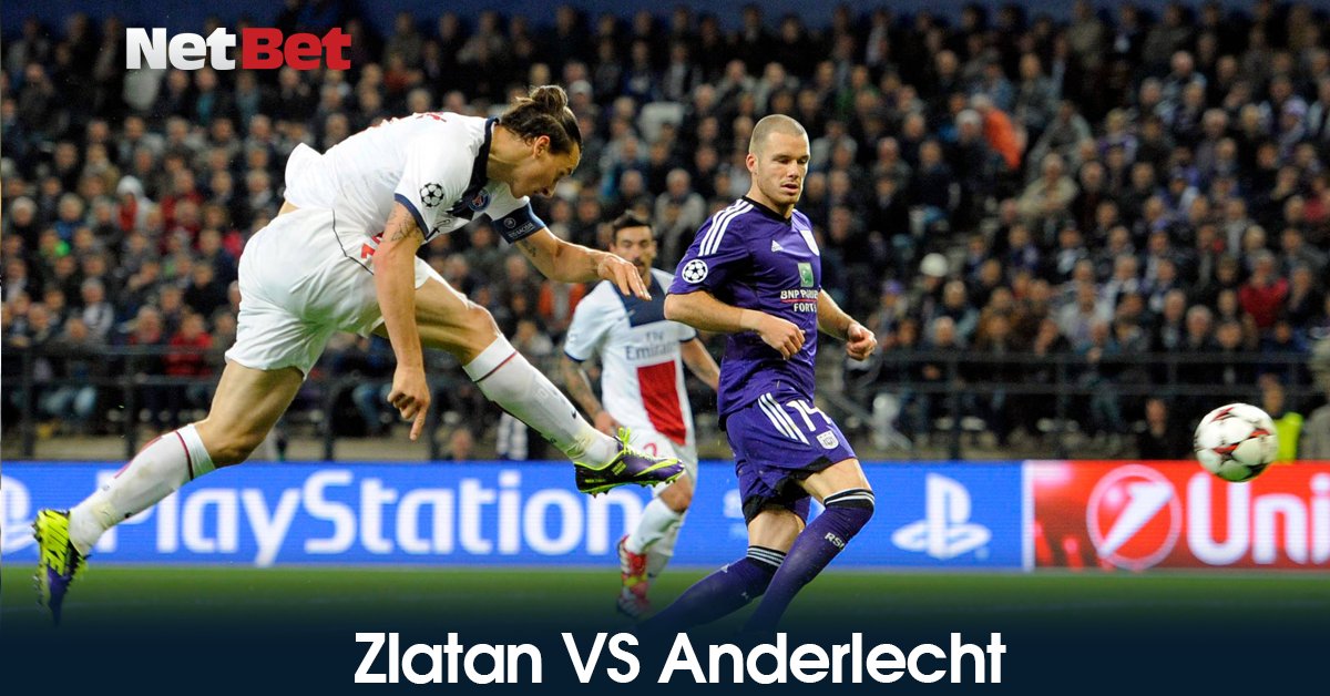 NetBet_FR's tweet photo. Il y a 4 ans de cela, #Zlatan inscrivait un quadruplé ici même à Anderlecht avec le Paris SG. #ANDMUD https://t.co/wJoGYSS3xO