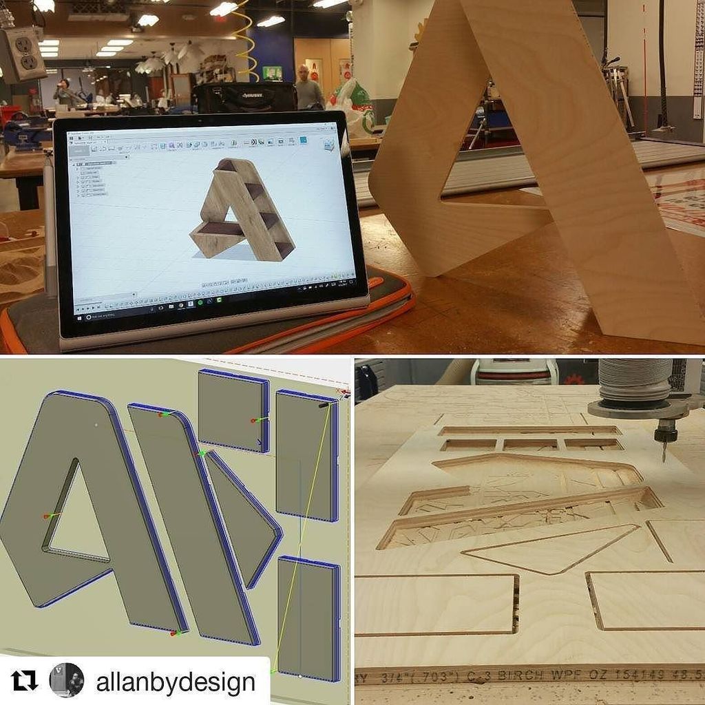 Cool project by <a href="/allanbydesign/">Allan Regis</a> made at #techshopdc!
#Fusion360 is a great #CAM tool for our #shopbot CNC router, e… ift.tt/2obWYca