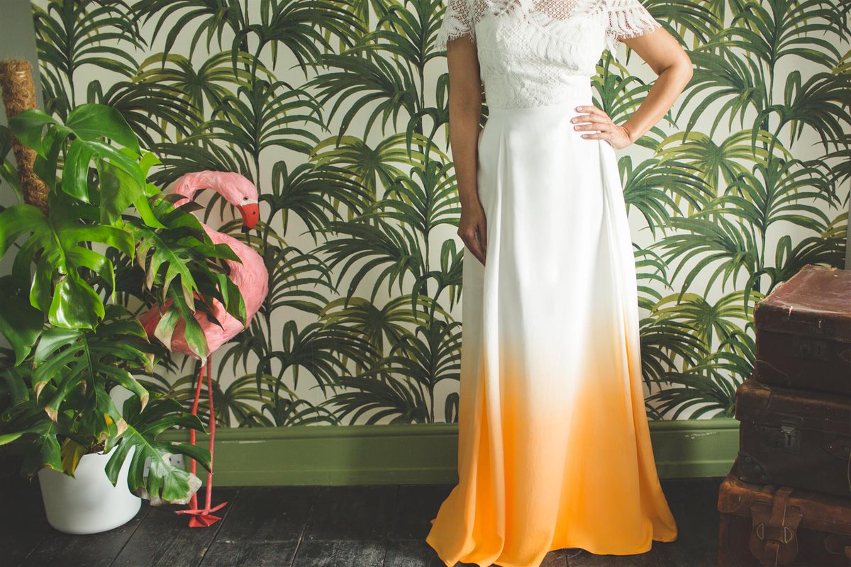 Because you always need a flamingo at your wedding! pics: Kirstie Mackenzie | dress: <a href="/lucy_cant_dance/">Lucy Can't Dance</a> | Styling: us ow.ly/RICv30aPozC
