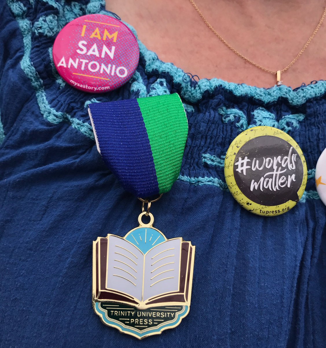 tupress's tweet photo. Our #fiestamedals are now on sale at @TwigBooks for $10. Get them what while they last! @alamomedals @FiestaSA #Fiesta2017 @Trinity_U https://t.co/njSe6GnqI8