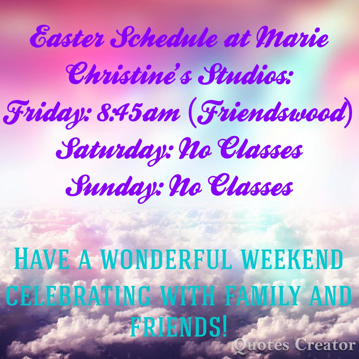 MarieCDance's tweet photo. #Easter2017 #spring2017 #HeIsRisen #barrefitnessclasses #Pilates #mcdance #familyfriendsfun https://t.co/C02Qa62hbv