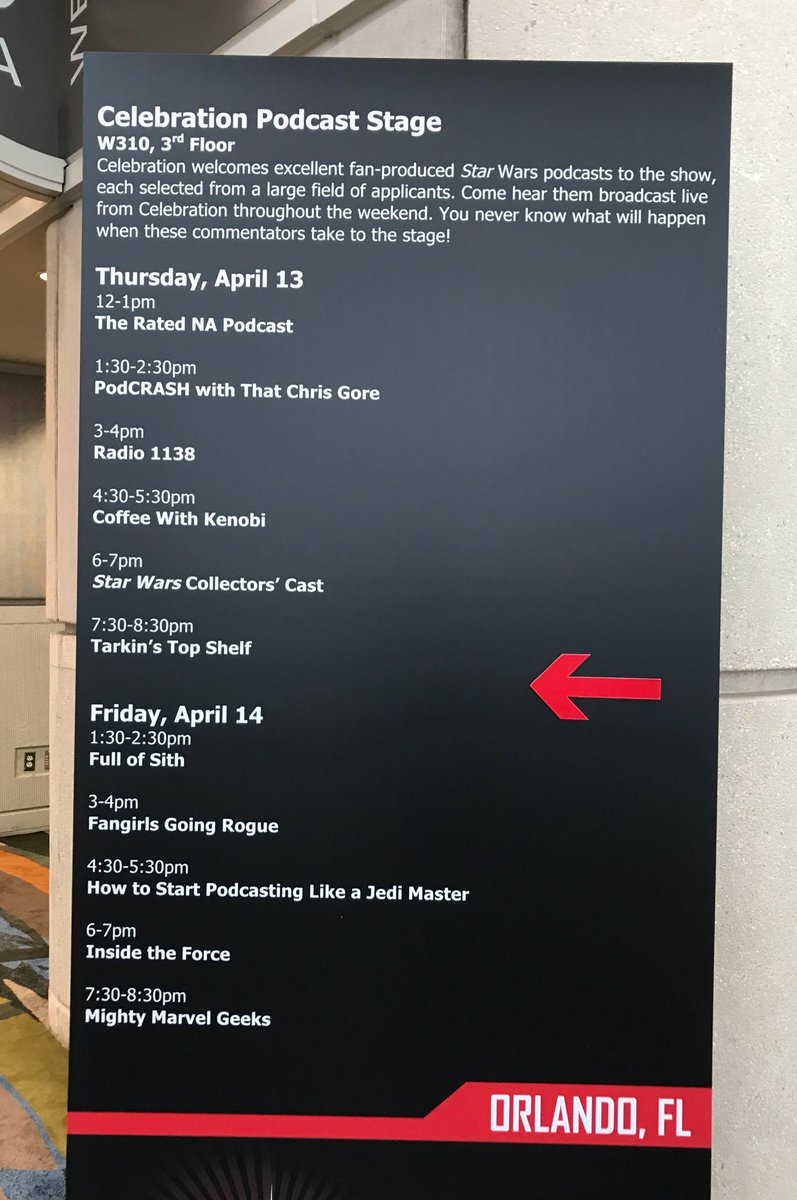 Remember to go to the Celebration Podcast Stage tomorrow for How to Start Podcasting Like a Jedi Master