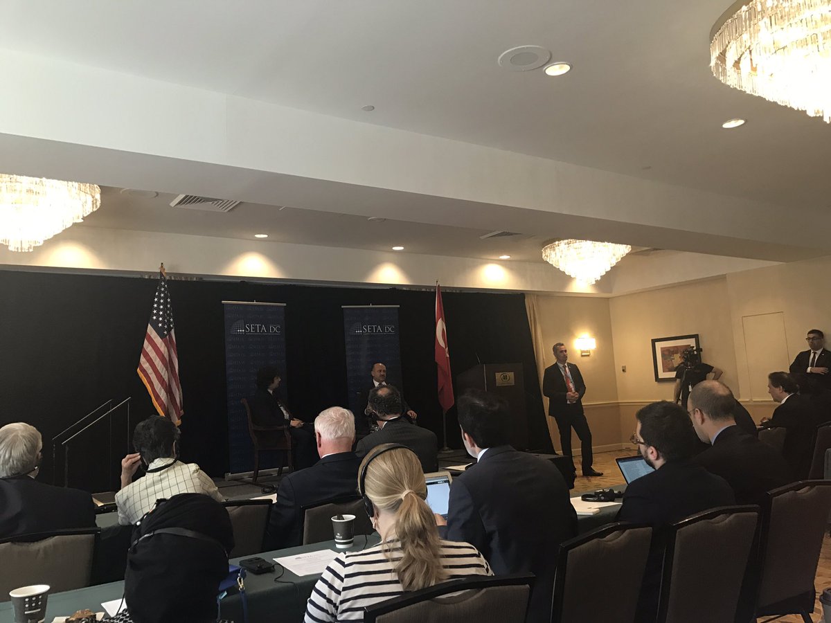 ourtasc's tweet photo. Our military are ready to take any mission assigned by the government.🇹🇷(Defense Minister Isik) @SETADC #panel #syriapolicy #US #Turkey https://t.co/FQgzWrznxq