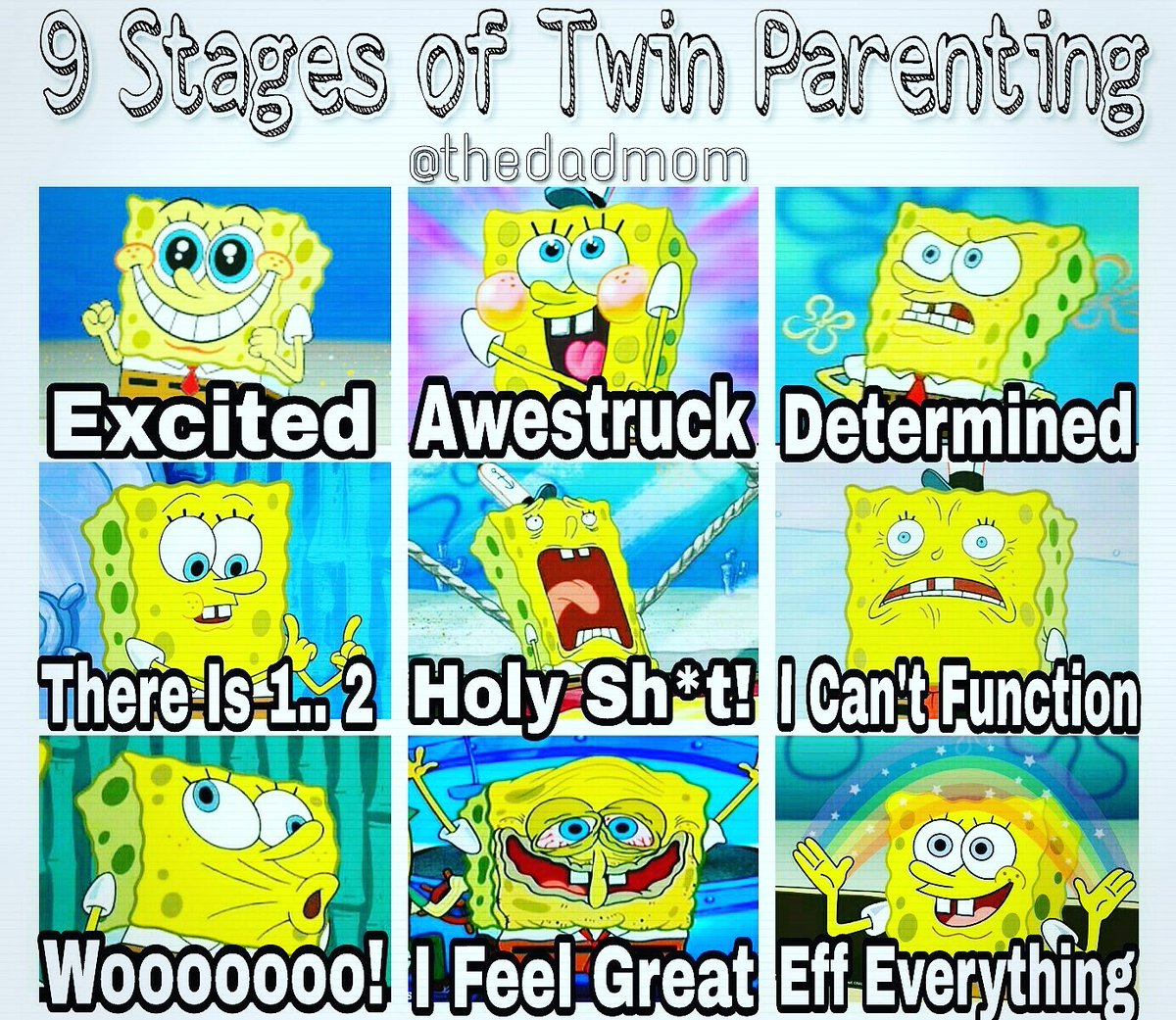 thedadmom's tweet photo. Today I'm feeling great! How about you? 😂😂😂 #TwinParentProblems #ParentsOfMultiples #DadMomOriginal #ThrowbackThursday https://t.co/QLUhmaFH4s