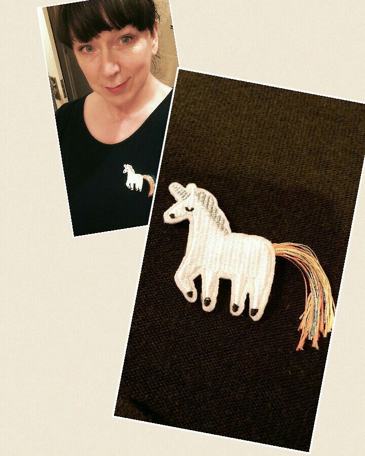 MichelleDelury's tweet photo. Today's adornment is a @merimeriparty unicorn brooch complete with glittery tail and mane! ❤🌈😍 #unicorn #broochesofinstagram #unicornpower https://t.co/VMC3HLVSKk