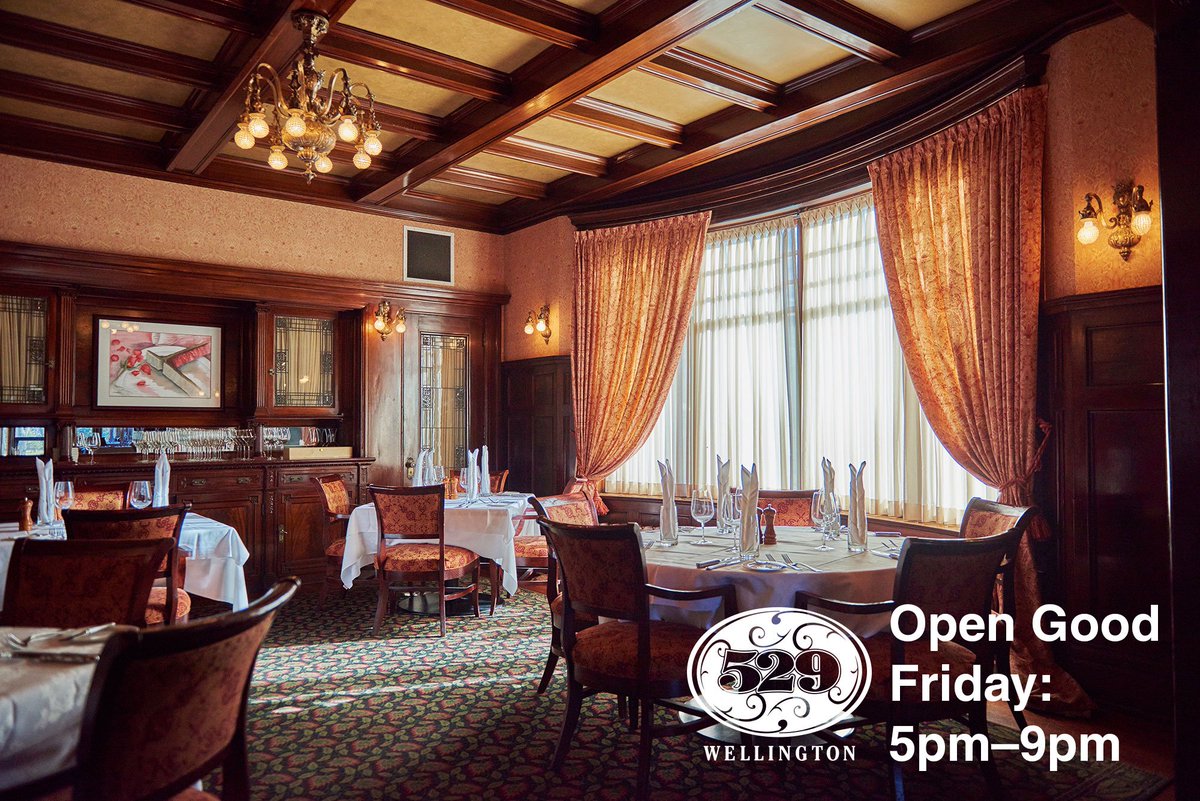 529Wellington's tweet photo. We're open from 5pm to 9pm this Good Friday. For reservations, call: (204) 487-8325. #fine29 https://t.co/NpARubGmu1