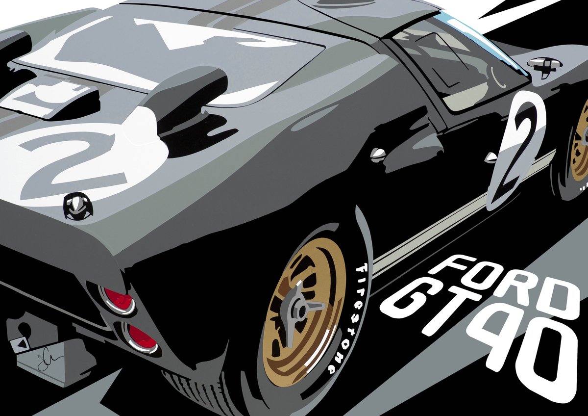 JClarkArtist's tweet photo. The two @Ford GT pieces for the #Fordimages collection. GT original artwork available, please DM for info. @FordPerformance @CarWaffle https://t.co/y3YVYuXm78
