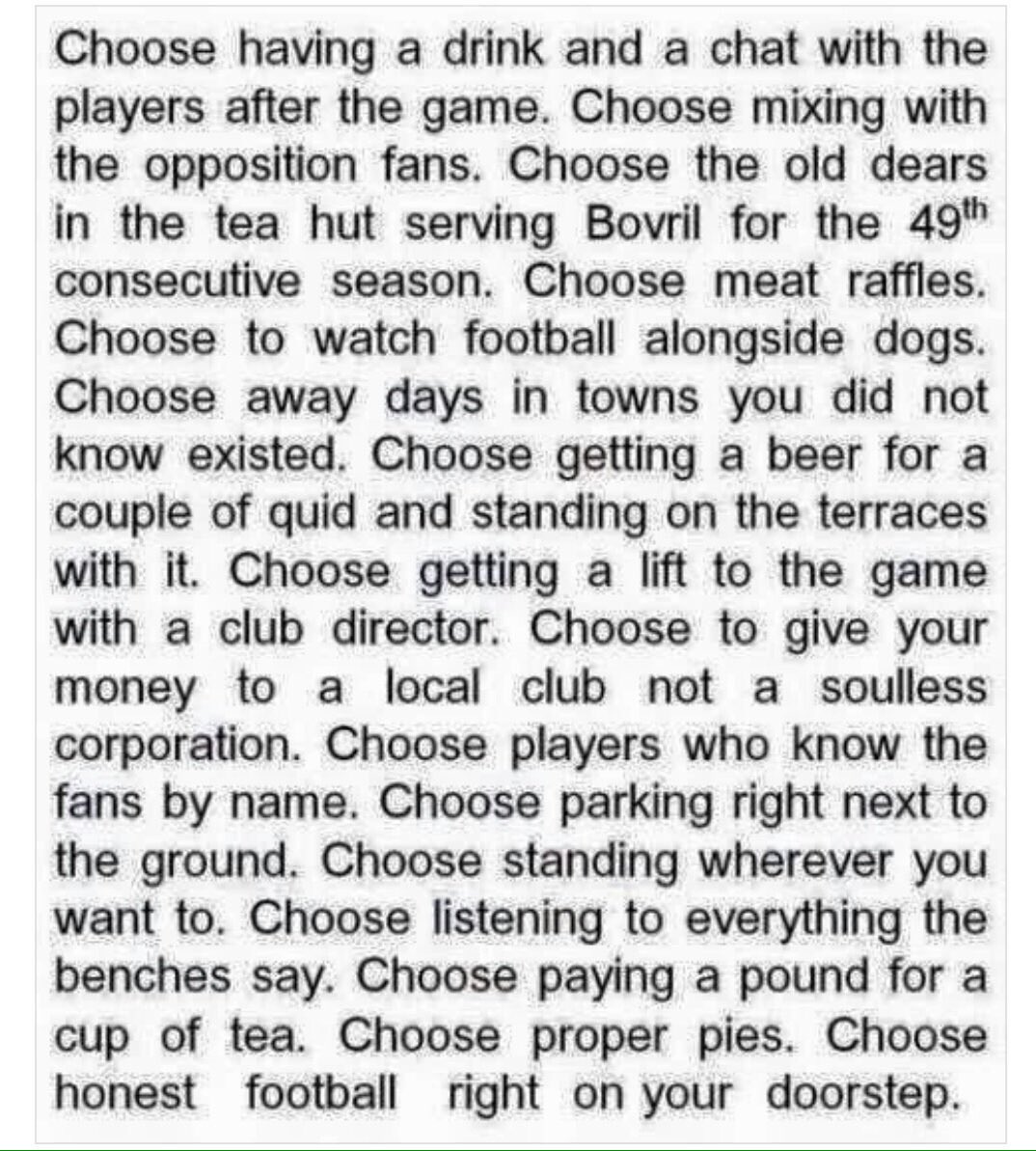 Does your Dad/Grandad talk about 3 o'clock kick-offs, hearty tackles and passionate terraces? Well...that still exists. Choose Non-League!