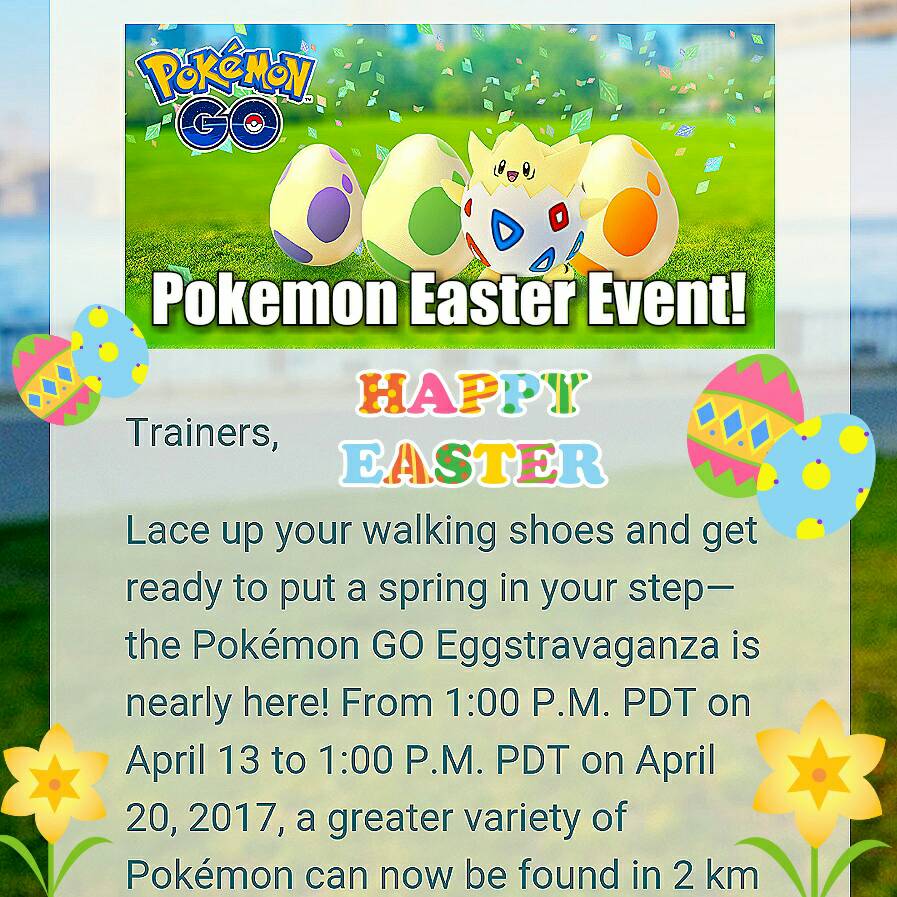 GingerWinifer's tweet photo. Pokemon go Easter Event!  🌸🐇🐥 #PokemonGo #PokemonGoEaster #EasterEvent
 Video - (https://t.co/DxILazNycS) https://t.co/8NQxBS8qgB