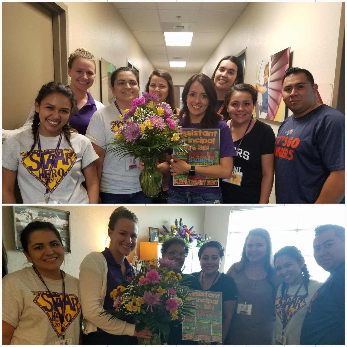 Our Utep student teachers @MinersTeaching recognize our amazing AP duo! #AssistantPrincipalWeek #TeamSISD #PHEGRIT #Hooah