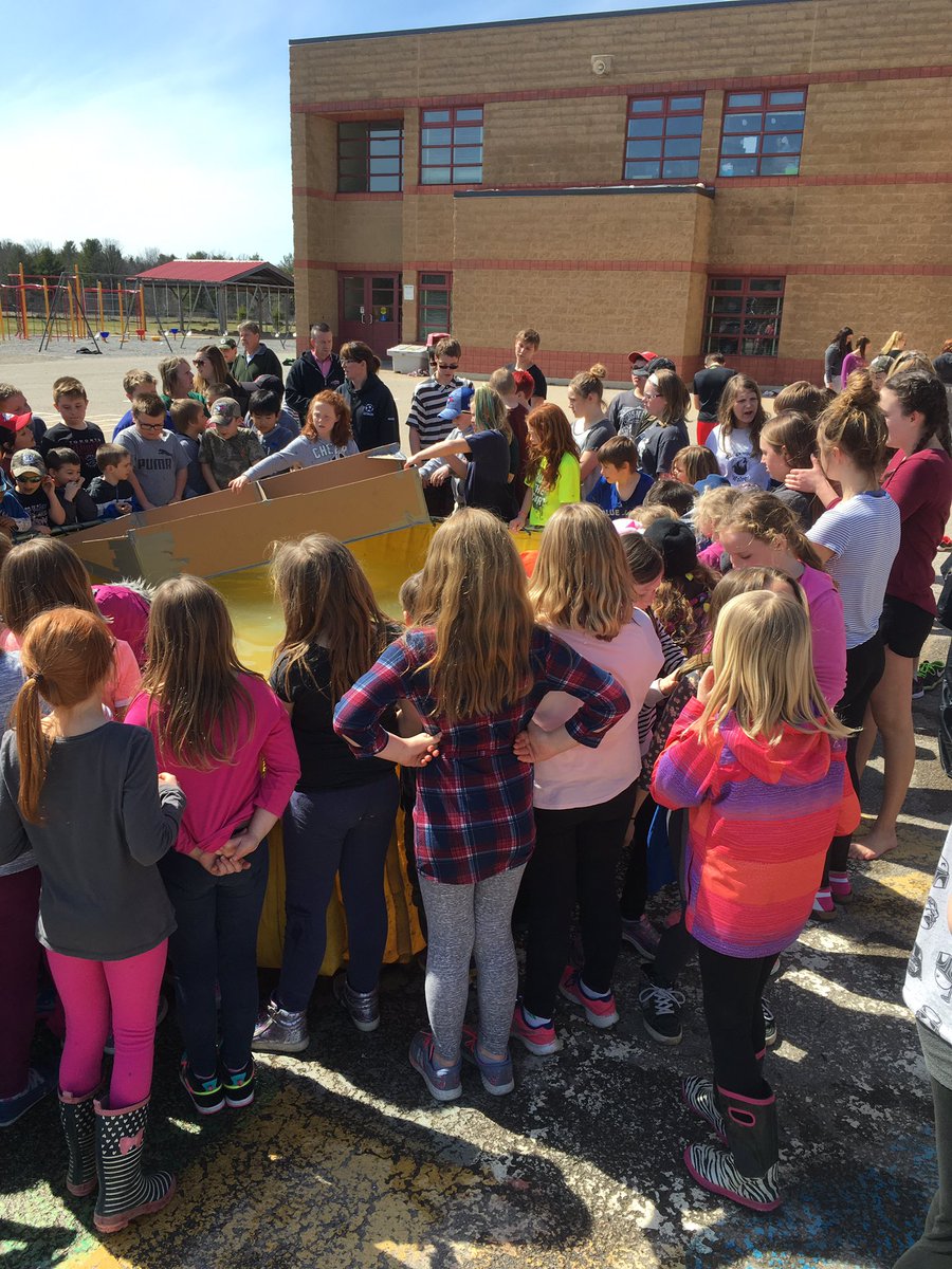 Great weather for testing the Cardboard boats. Thanks to  the Coby Fire Dept for supply the pool and water! <a href="/RidgewoodPS/">RidgewoodPS</a>