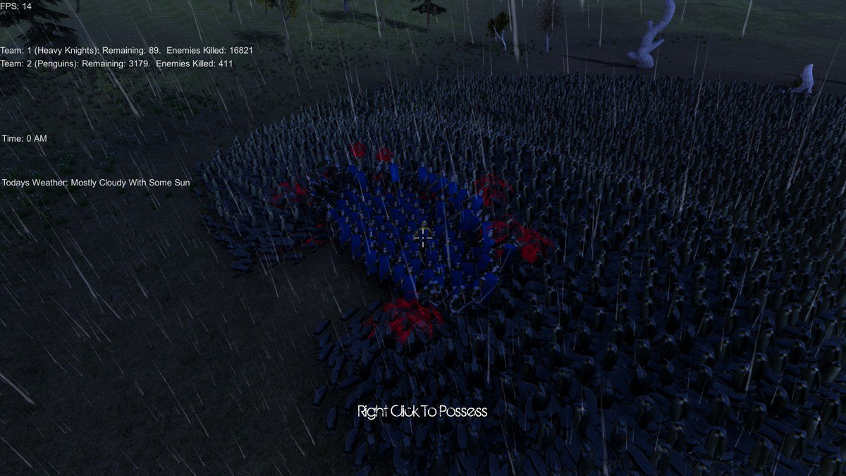 洋ナシ 原稿に疲れたボクは中世の騎士500人対ペンギン000匹の激しい合戦を眺めていた ペンギン1000匹残しての勝ち Ultimate Epic Battle Simulatorすごいね 僕のクソみたいなスペックでも大軍バトルできる