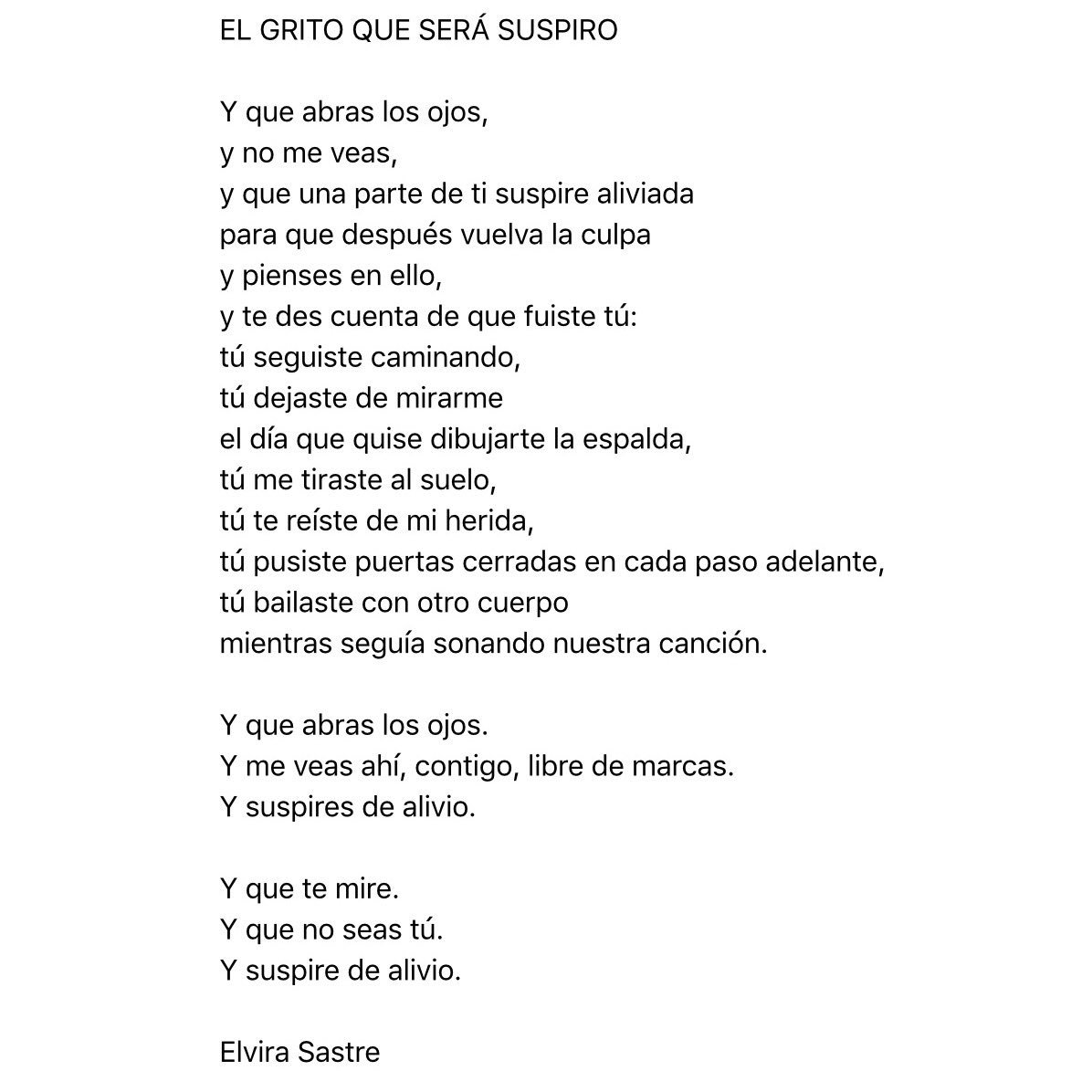Elvira sastre sanz on Twitter: "El grito que será suspiro.…
