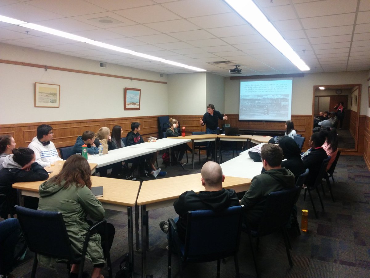 Treaty4Project's tweet photo. James Daschuk speaking during the #treaty4project Youth Conference about Clearing the Plains (Book) @RegPublicSchool https://t.co/TDv2PlaQR5