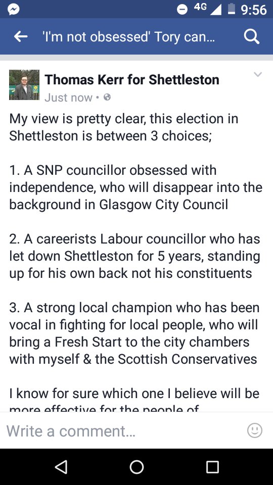 ThomasKerrMSP's tweet photo. My view is pretty clear this election in #Shettleston is between 3 choices .... #GCC17 #FreshStart #VoteKerr1
https://t.co/qSjveFZtNs https://t.co/X4k61xoVKh