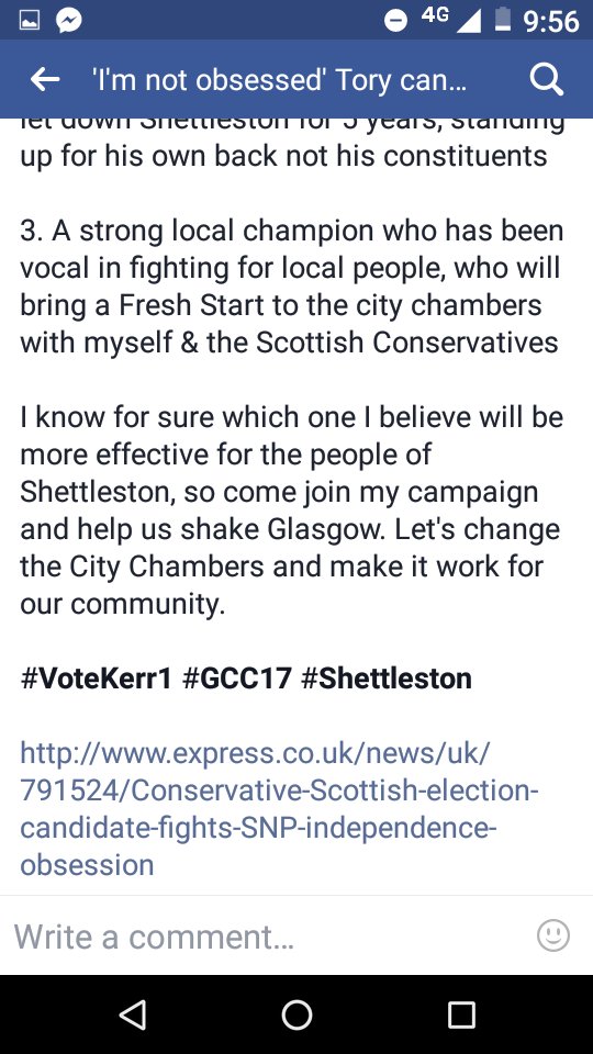 ThomasKerrMSP's tweet photo. My view is pretty clear this election in #Shettleston is between 3 choices .... #GCC17 #FreshStart #VoteKerr1
https://t.co/qSjveFZtNs https://t.co/X4k61xoVKh
