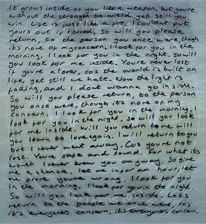 Please Return lyric art #leeds #Band #unsignedartist #lyricart #lyrics #music #pleasereturn #art <a href="/LyricArtsAnoka/">Lyric Arts</a>