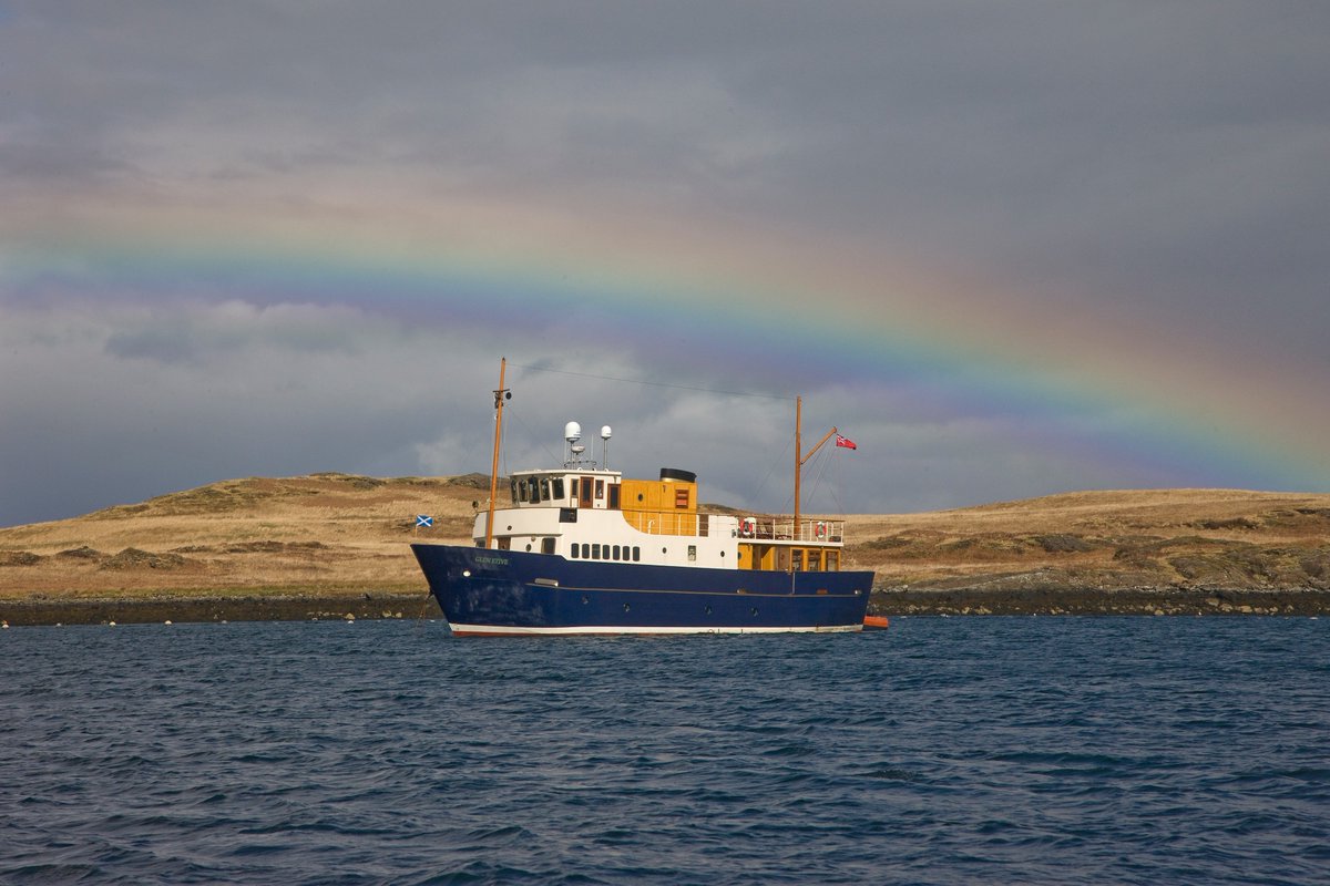 Our three vessels moored up in Loch Spelve on Mull tonight, end of a great first week.  Mussels for dinner! #Mull #hebrides #scottishcruise