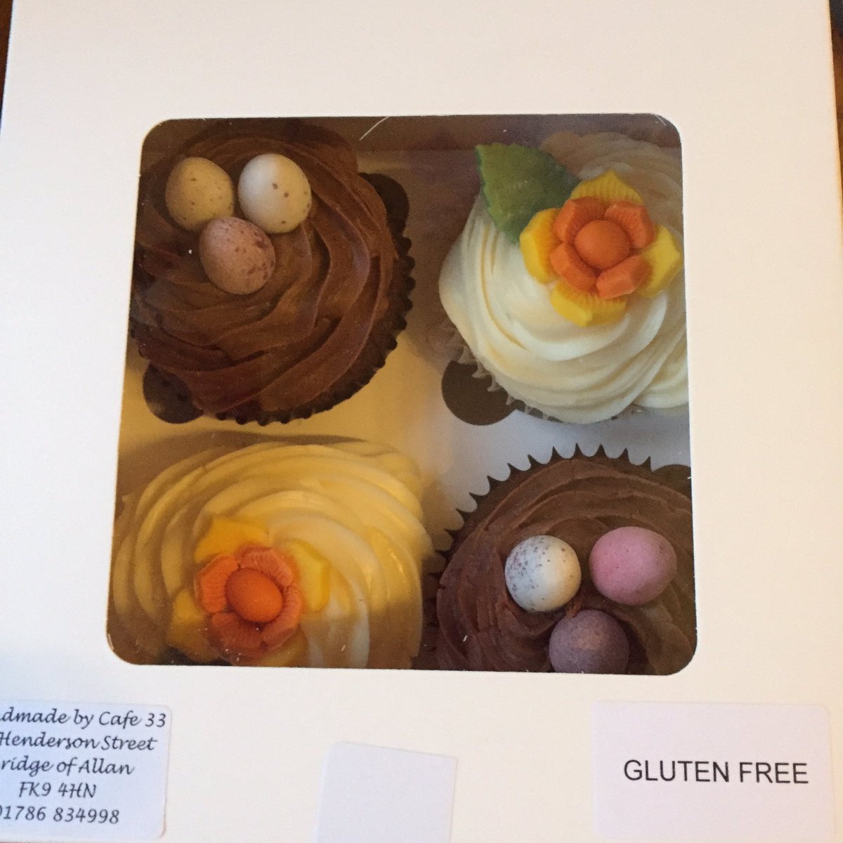 33Cafe33bofa's tweet photo. Pop into Cafe 33 for Easter Cupcakes only a £5 to Marys Meals also Gluten Free #eastercakes #marysmeals #charity #greatcakes #bridgeofallan https://t.co/DOdBSiwDRX