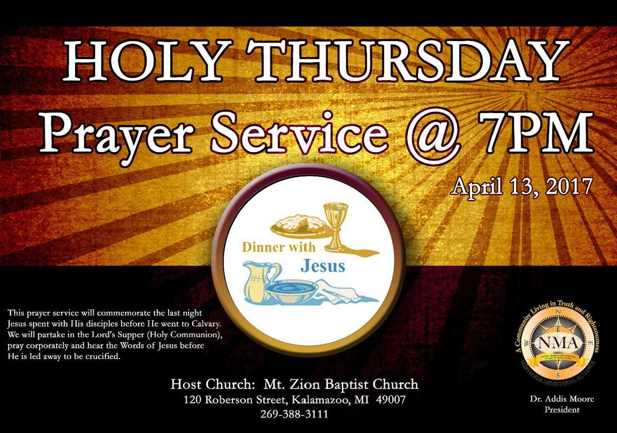 nmakzoo's tweet photo. Join us tonight @MtZionKalamazoo to participate in Holy Thursday. https://t.co/aOFld76kXN