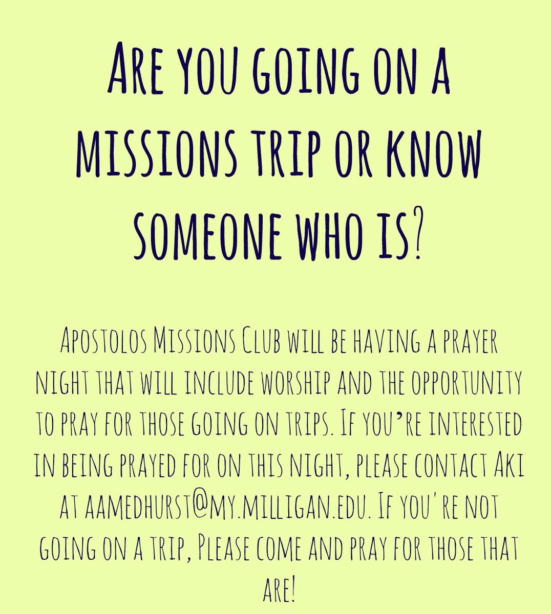 ApostolosMC's tweet photo. We are having prayer night to send off our friends going on mission trips! Let us know if you are going somewhere! Correction to sign: 9pm https://t.co/RH4QW7ZABp