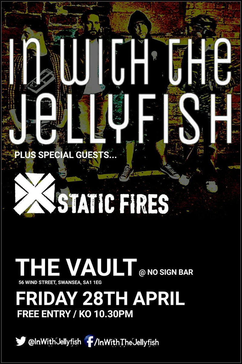 2 gigs for #Swansea...

Sat 22nd April
w/ <a href="/DWTSuk/">Down With The System</a> - @8bitbaruk

Fri 28th April
w/ <a href="/StaticFires/">Static Fires</a> - #TheVault <a href="/NoSignWineBar/">No Sign Bar</a>

#LiveMusic #IWTJ