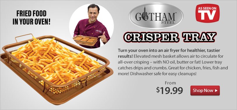 DrLeonards's tweet photo. Fry Your Food in the Oven with this #CrisperTray by #GothamSteel. Click here to learn more: https://t.co/rpFJLRaTek https://t.co/rZf1pGvAHq