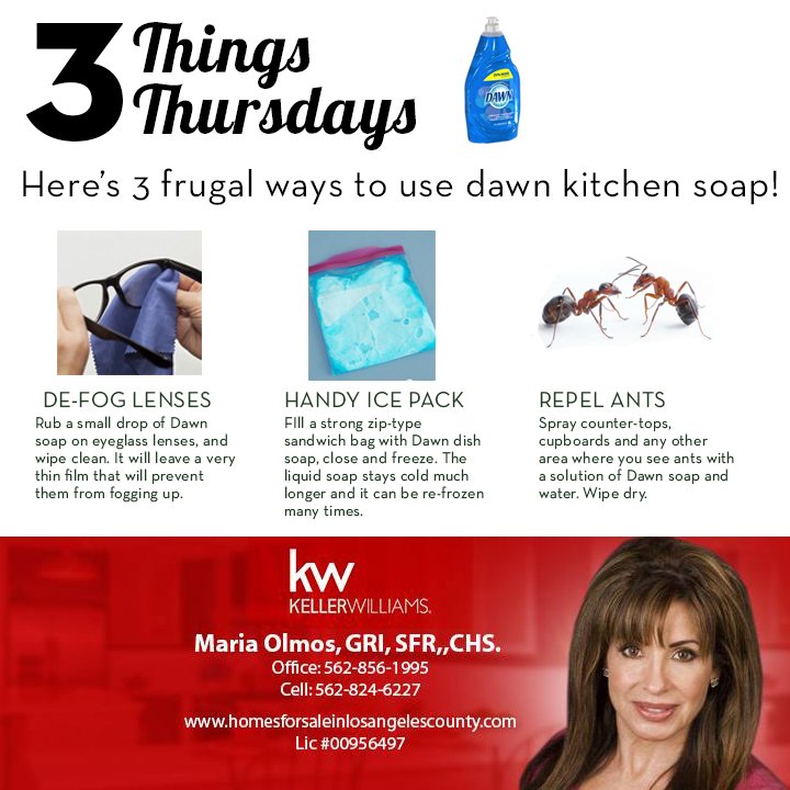 msolmos's tweet image. It's one of my favorite days of the week! #3ThingsThursday What won't Dawn dish soap solve lol? #yourfriendlyRealtor #Thursdaythoughts