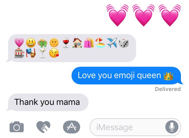 Emoji me heart she a sent When texting