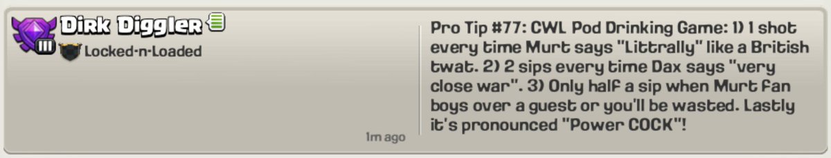 DirkDiggler65's tweet photo. @LethalWeapon865 @TheRudax @OhShack_CoC @LnLDrillbit @_keagirl @clericdragoon @Time2Clash Who can last the whole pod lol #clashprotips https://t.co/7Pga84HvqZ