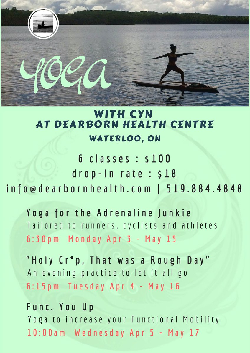 DearbornHealth's tweet image. Spots still open for the Spring Yoga Sessions.
Contact Dearborn Health at 519.884.4848 to Register today! #realperformance