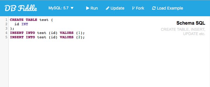Status200's tweet image. You can now share and fork fiddles on db-fiddle.com! Tweet us your feedback. #emberjs #sqlfiddle #sql #database