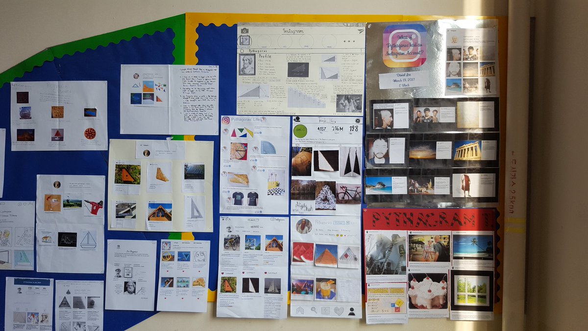 mathdunnright's tweet image. What if Pythagoras had an Instagram account? Thanks Pinterest! #kispride #creativestudents #mediamath