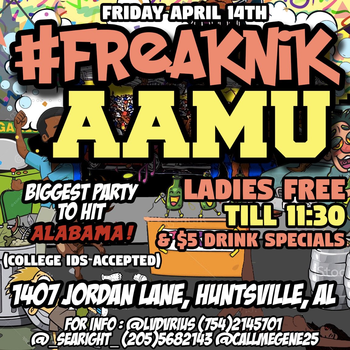 amberatlmodelz's tweet photo. 🎥 Friday April 14th #FreakNikAAMU 🔥🔥 college Id's accepted Official oakwood Homecoming celebration #AAMU20 #UNA20 #UAH20 #OU20 

x2 https://t.co/aL25mLlmJM