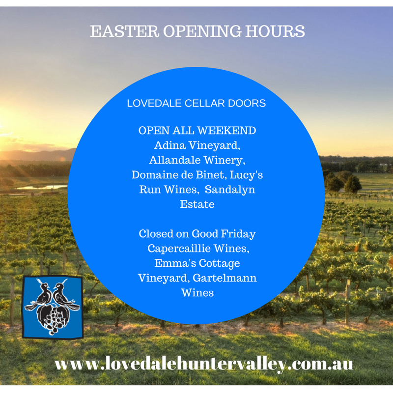 LovedaleHV's tweet photo. Easter Cellar Doors Opening Hours @LovedaleHV #lovedalehv https://t.co/KZjiguK4e5