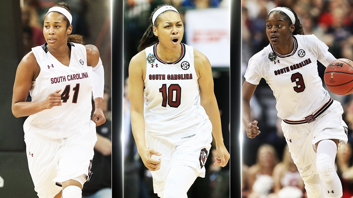 SECNetwork's tweet photo. .@GamecockWBB entered the 2017 WNBA Draft with 3 1st round picks in school history

They had 3 1st round picks tonight! (via @ESPNStatsInfo) https://t.co/XhPb7c1SxM