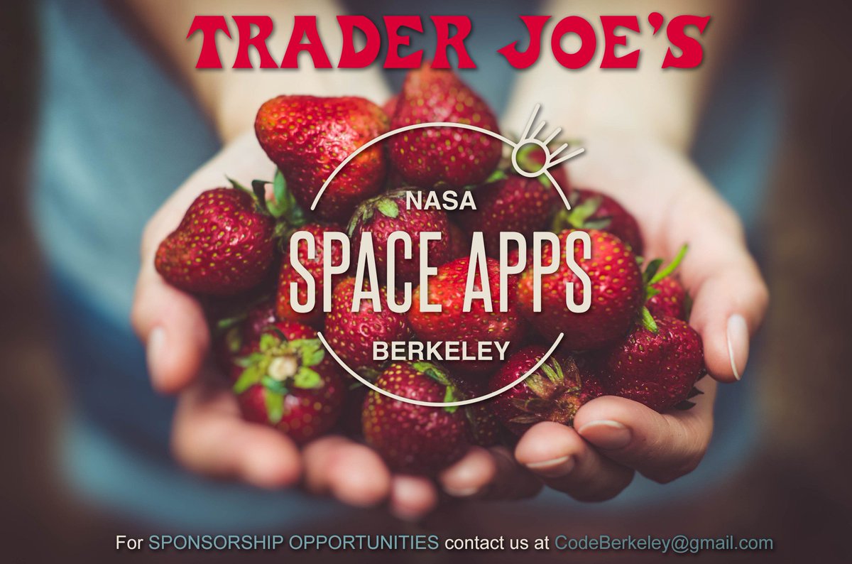 CodeBerkeley's tweet image. Thank you, #TraderJoes #Berkeley #CA, for #donating to the upcoming #SpaceApps_Berkeley #hackathon at @NextSpaceBE
on April 29-30, 2017!