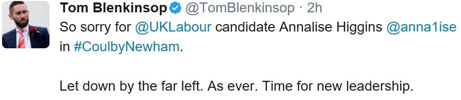 skwawkbox's tweet photo. @TomBlenkinsop blames Corbyn.. for loss in his OWN constituency where he lost 11 https://t.co/1GNMErnUz7 https://t.co/6k2bkFUldf