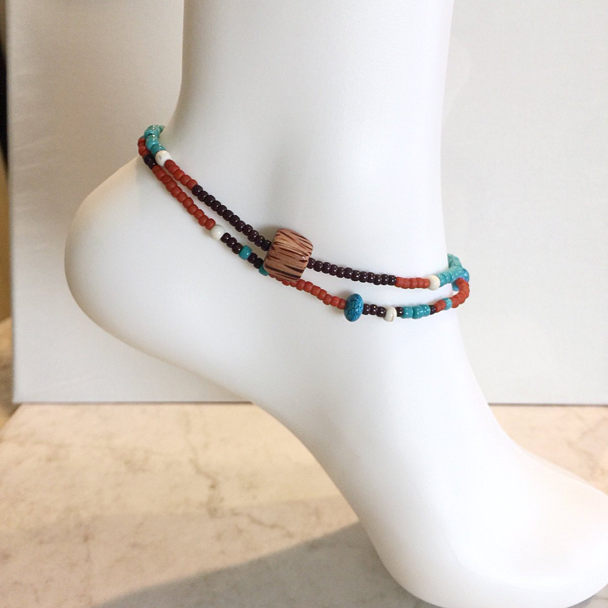 LunaByRachel's tweet photo. Wood, Turquoise &amp; Burnt Orange Anklet https://t.co/MKzXKHukMl #etsy #wrapanklet #coachella #fashion #summer #beach #stagecoach https://t.co/W8Bpd5HtPI