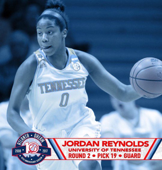@j0rdanreyn0lds Jordan Reynolds #19 pick of <a href="/wnba/">WNBA</a> <a href="/atlantadream/">Atlanta Dream</a> <a href="/610SportsWBB/">WNBAPA/FIBA Cert</a> our 1st draft pick #lafamilia it’s official <a href="/Vol_Sports/">Tennessee Athletics</a>