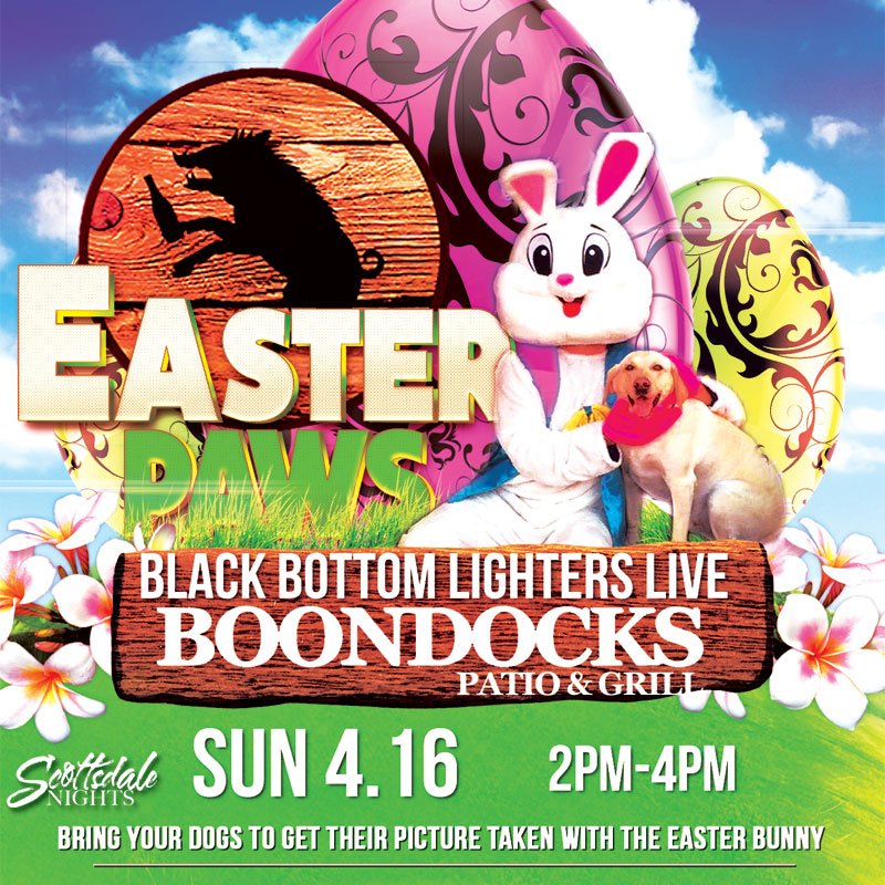 GemRayMedia's tweet photo. #EasterPaws this Sunday @BoondocksPatio 2-4pm ππΆπ° Grab your Pups for a Pic w/ The Easter Bunny!! #BoondocksAZ #UPshow #Easter #Sunday https://t.co/ixvdBHpo5X