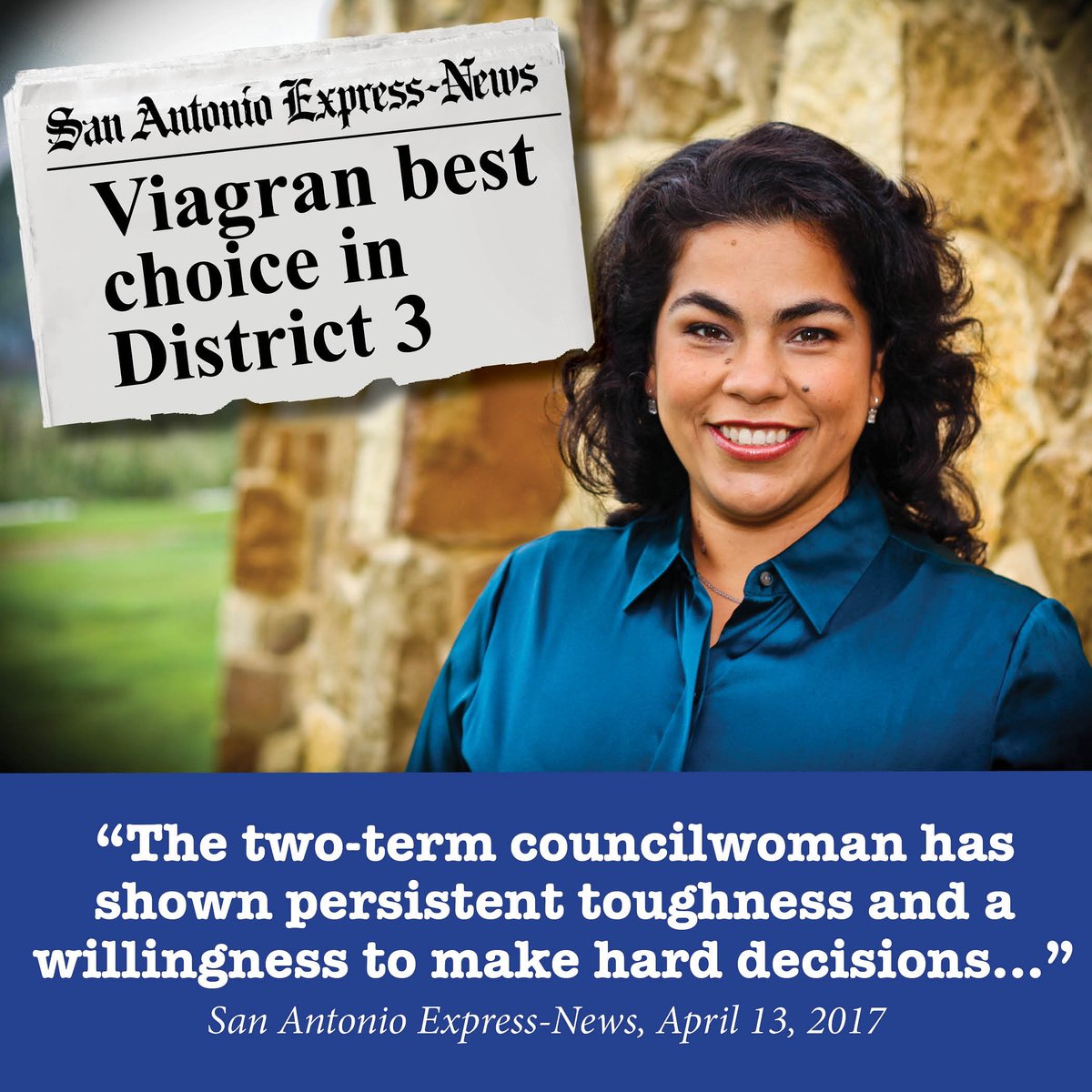 VoteViagran's tweet photo. "Viagran best Choice"! I'm working hard for #district3sa & want to continue our progress #VoteViagran @VIVApolitics @CWAUnion @TexasAFLCIO https://t.co/b7fn72OP97