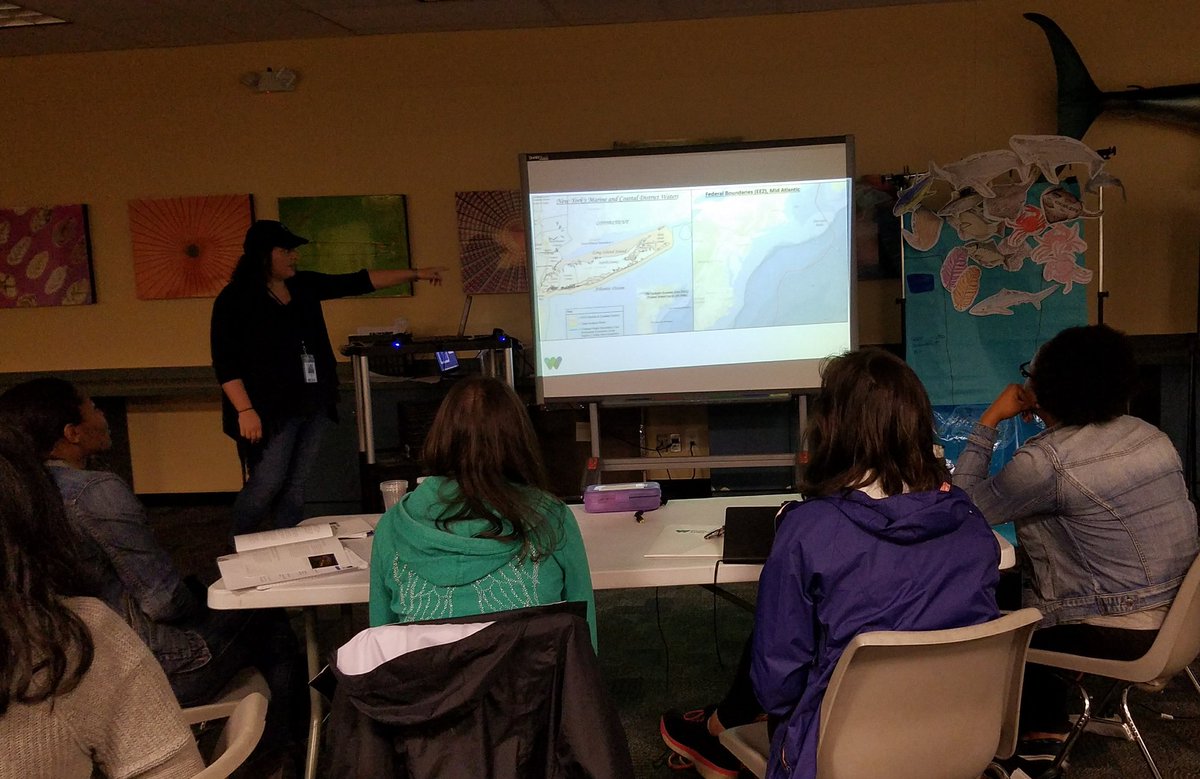 Inspiring! This week members of @TheWCS #MarineProgram share #oceanplanning strategies for students @ #HudsonCanyon #teacherPD @wcseducation